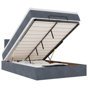 vidaXL Ottoman bed met matras en LED's 120x200cm fluweel donkergrijs