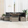 vidaXL Tuin Sofa Set met opslag 7 pcs Grijs Poly riet