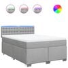 vidaXL Boxspring met matras stof lichtgrijs 140x200 cm