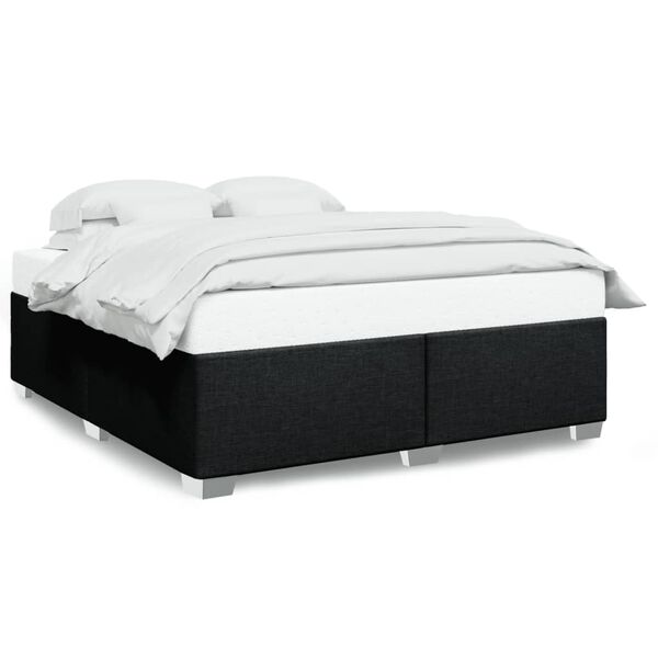 vidaXL Bedframe zonder matras stof zwart 180x200 cm