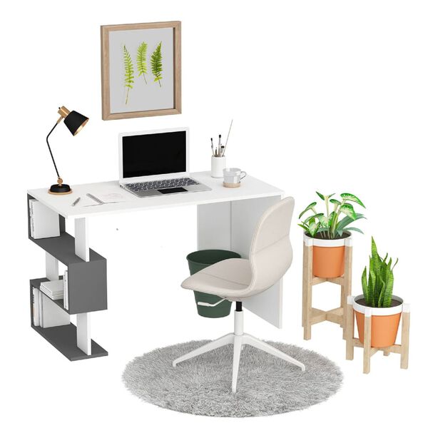 Homemania Computerbureau Patara 120x60x75 cm wit en antracietkleurig