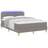 vidaXL LED Box Spring Bed met matras met LED Taupe 140 x 190 cm Stof
