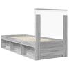 vidaXL Bedframe Grijs Sonoma 75 x 190 cm Massief grenenhout
