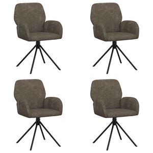 vidaXL Draai Eetstoelen 4 st Nep Suede Leer Donkergrijs