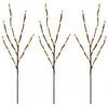 vidaXL Kersttak met ledverlichting 3 st Bruin 62 cm Staal 60 LED's