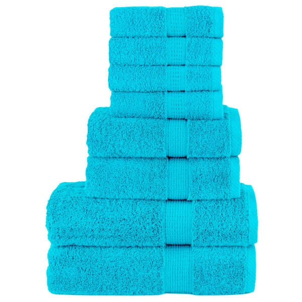 vidaXL 8-delige Handdoekenset SOLUND 600 g/m² turquoise