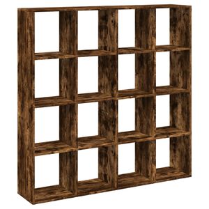 vidaXL Boekenkast 137,5x29x137,5 cm bewerkt hout gerookt eikenkleurig