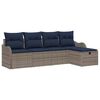 vidaXL Tuin Sofa Set 5 st 4-Aantal zitplaatsen Grijs en Marineblauw