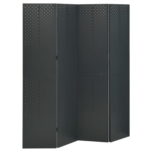vidaXL Kamerschermen 2 st met 4 panelen 160x180 cm staal antraciet