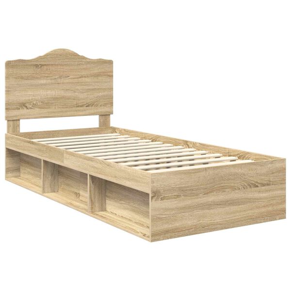 vidaXL Bedframe Sonoma Eiken 90 x 200 cm Massief grenenhout