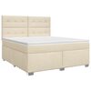 vidaXL Boxspringbed met matras Cr&egrave;mekleurig 180 x 200 cm Stof