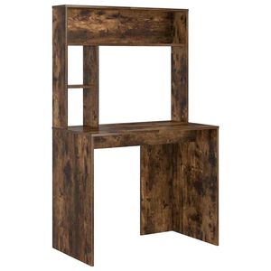 vidaXL Bureau Gerookt eiken 91 x 50 x 149 cm Bewerkt hout