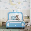 vidaXL Bedframe voor kinderen met hoofdbord Blauw 90 x 200 cm PU