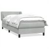 vidaXL Boxspring met matras fluweel lichtgrijs 100x220 cm