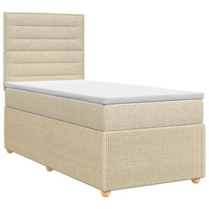 vidaXL Boxspringbed met matras Cr&egrave;mekleurig 80 x 200 cm Stof