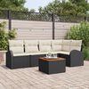 vidaXL Tuin Sofa Set 6 pcs Zwart en wit