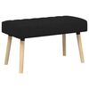 vidaXL Kanaal-geplooide bank Zwart 80 x 40 x 46 cm Stof