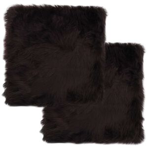 vidaXL Stoelkussens 2 st 40x40 cm echt schapenvacht bruin