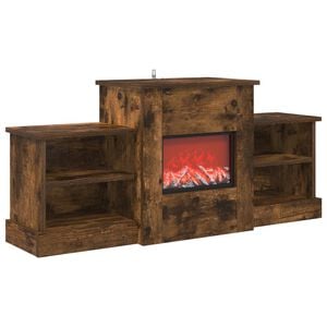 vidaXL Elektrische haard Gerookt eiken 110 x 30 x 50 cm Bewerkt hout