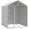 vidaXL Hondenkennel met dak 2x2x2,5 m gegalvaniseerd staal zilver
