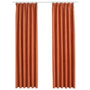 vidaXL Gordijnen verduisterend met haken 2 st 140x225 cm roestkleurig