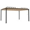 vidaXL Prieel met lamellendak 3x4 m stof en aluminium taupe