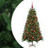 vidaXL Kunstkerstboom met kerstbal 120 cm 150 LED's Warmwit PVC Groen