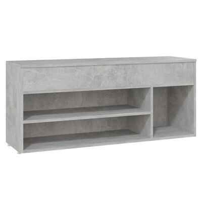 vidaXL Shoenenbank 105x30x45 cm spaanplaat betongrijs