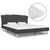 vidaXL Bed met matras stof donkergrijs 160x200 cm