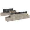 vidaXL Bankstel met kussen 8 pcs Lichtgrijs poly rattan