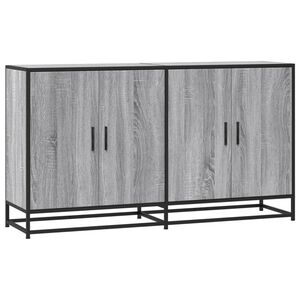 vidaXL Dressoir 134x35x76 cm bewerkt hout grijs sonoma eikenkleurig