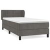 vidaXL Boxspring met matras fluweel donkergrijs 80x200 cm