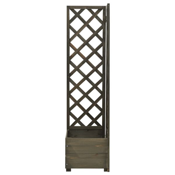 vidaXL Latwerkplantenbak hoekmodel 40x40x150 cm vurenhout grijs