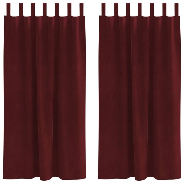 vidaXL Verduisterende gordijnen 2 pcs Wijnrood 140 x 175 cm Fluweel