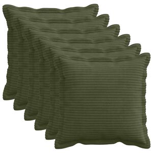 vidaXL Kussensloop 6 st HOUTEN Groen 30 x 30 cm corduroy