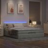 vidaXL Ottoman bed met matrassen en LED's 200x200cm fluweel lichtgrijs