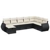 vidaXL 8-delige Loungeset met kussens poly rattan zwart
