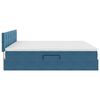 vidaXL Opbergbed met LED met matras Donkerblauw 200 x 200 cm Fluweel