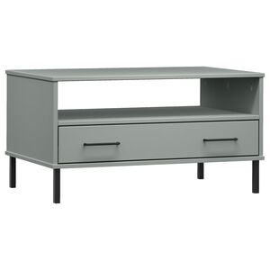 vidaXL Salontafel met metalen poten OSLO 85x50x45 cm hout grijs