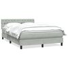 vidaXL Boxspring met matras fluweel lichtgrijs 140x210 cm