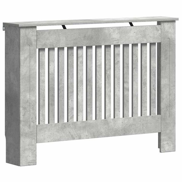 vidaXL Radiatorafdekking Beton Grijs 112 x 19 x 81,5 cm Bewerkt hout