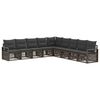 vidaXL Tuinbankenset 9 st Grijs poly rattan