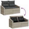 vidaXL Tuinbankenset met kussen 3 pcs Lichtgrijs poly rattan