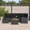 vidaXL Tuin Sofa Set met kussen met opslag 7 pcs Zwart Poly riet