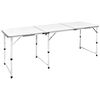 Campingtafel inklapbaar en verstelbaar in hoogte aluminium 180 x 60 cm