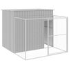 vidaXL Hondenhok met ren 214x253x181 cm staal lichtgrijs