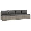vidaXL 4-delige Loungeset met kussens poly rattan grijs