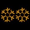 vidaXL Kerstfiguur sneeuwvlok met LED's 2 st 38x37 cm warmwit