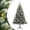 vidaXL Kunstmatige Scharnierende Kerstboom met Bedekte Sneeuw Warmwit