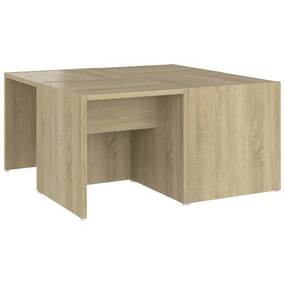 vidaXL Salontafels 4 st 33x33x33 cm bewerkt hout sonoma eikenkleurig